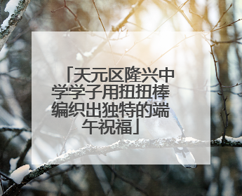 天元区隆兴中学学子用扭扭棒编织出独特的端午祝福