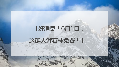好消息！6月1日，这群人游石林免费！