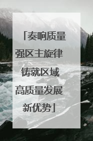 奏响质量强区主旋律 铸就区域高质量发展新优势