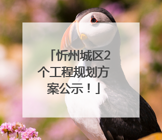 忻州城区2个工程规划方案公示！