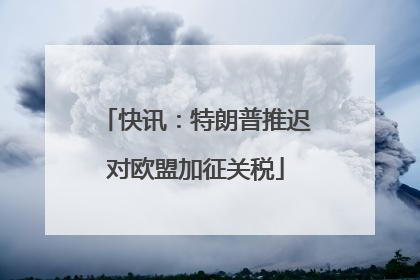 快讯：特朗普推迟对欧盟加征关税