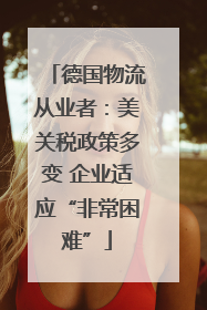 德国物流从业者：美关税政策多变 企业适应“非常困难”