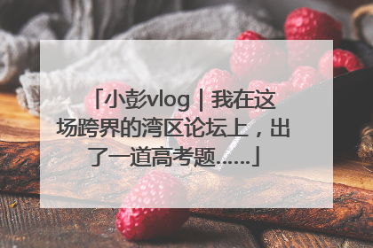 小彭vlog｜我在这场跨界的湾区论坛上，出了一道高考题……
