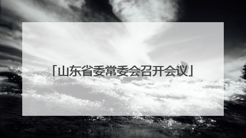 山东省委常委会召开会议