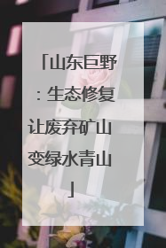山东巨野：生态修复让废弃矿山变绿水青山