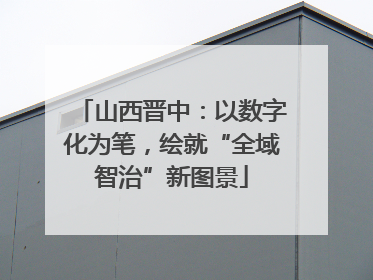 山西晋中：以数字化为笔，绘就“全域智治”新图景