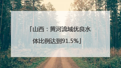 山西：黄河流域优良水体比例达到91.5%