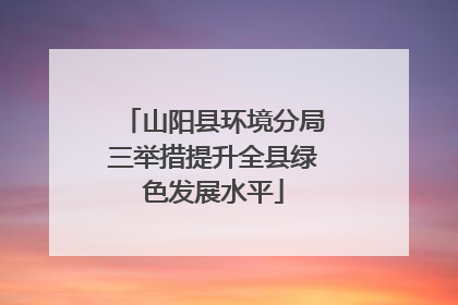 山阳县环境分局三举措提升全县绿色发展水平