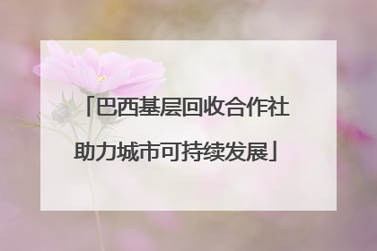 巴西基层回收合作社助力城市可持续发展