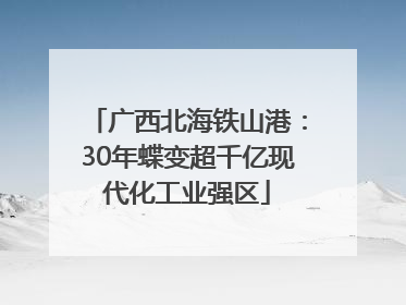 广西北海铁山港：30年蝶变超千亿现代化工业强区