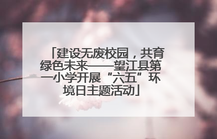 建设无废校园，共育绿色未来——望江县第一小学开展“六五”环境日主题活动