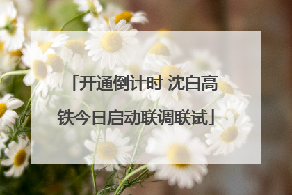 开通倒计时 沈白高铁今日启动联调联试