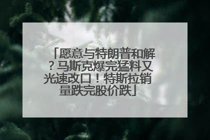 愿意与特朗普和解？马斯克爆完猛料又光速改口！特斯拉销量跌完股价跌