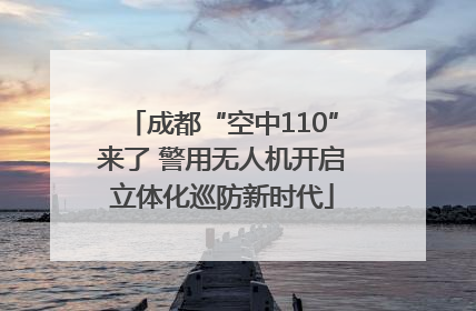 成都“空中110”来了 警用无人机开启立体化巡防新时代