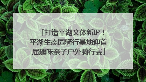 打造平湖文体新IP！平湖生态园骑行基地迎首届趣味亲子户外骑行赛