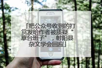 把公众号收到的打赏发给作者被质疑“草台班子”，射阳县杂文学会回应