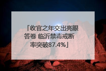 收官之年交出亮眼答卷 临沂禁毒戒断率突破87.4%