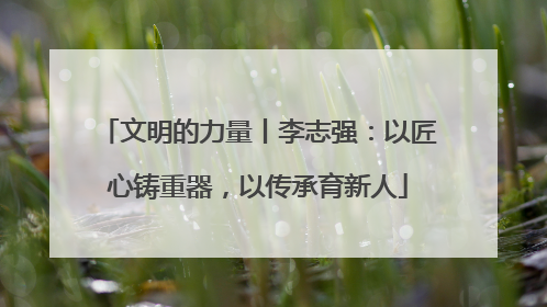 文明的力量丨李志强：以匠心铸重器，以传承育新人