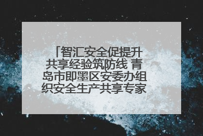 智汇安全促提升 共享经验筑防线 青岛市即墨区安委办组织安全生产共享专家现场观摩学习活动