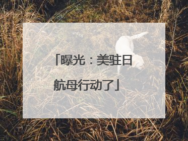 曝光：美驻日航母行动了