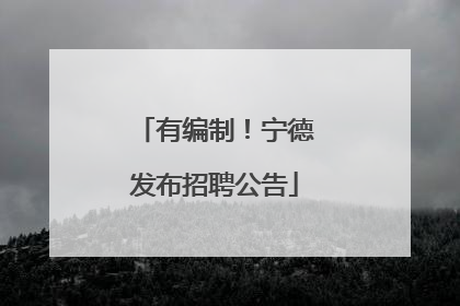 有编制！宁德发布招聘公告