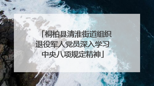 桐柏县清淮街道组织退役军人党员深入学习中央八项规定精神