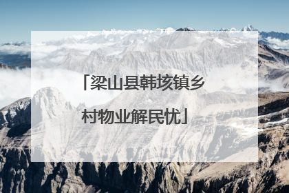梁山县韩垓镇乡村物业解民忧