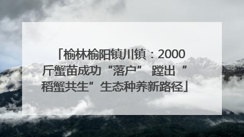 榆林榆阳镇川镇：2000斤蟹苗成功“落户” 蹚出“稻蟹共生”生态种养新路径