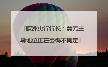 欧洲央行行长：美元主导地位正在变得不确定