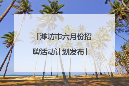 潍坊市六月份招聘活动计划发布