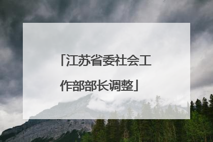 江苏省委社会工作部部长调整