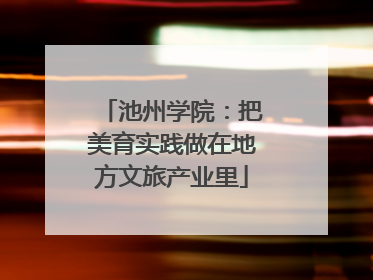 池州学院：把美育实践做在地方文旅产业里