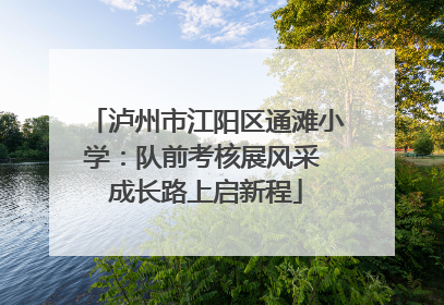 泸州市江阳区通滩小学：队前考核展风采 成长路上启新程