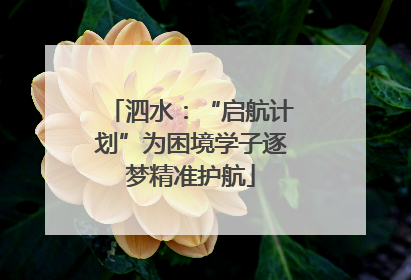 泗水：“启航计划”为困境学子逐梦精准护航