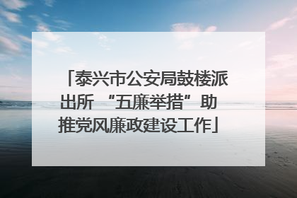 泰兴市公安局鼓楼派出所 “五廉举措”助推党风廉政建设工作