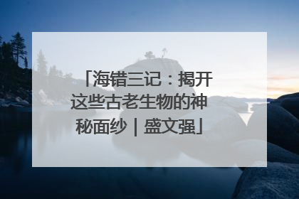 海错三记：揭开这些古老生物的神秘面纱｜盛文强