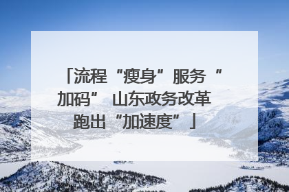流程“瘦身”服务“加码” 山东政务改革跑出“加速度”