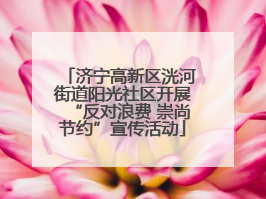 济宁高新区洸河街道阳光社区开展“反对浪费 崇尚节约”宣传活动