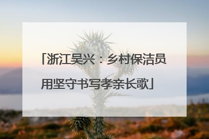 浙江吴兴：乡村保洁员用坚守书写孝亲长歌