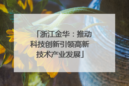 浙江金华：推动科技创新引领高新技术产业发展