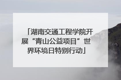 湖南交通工程学院开展“青山公益项目”世界环境日特别行动