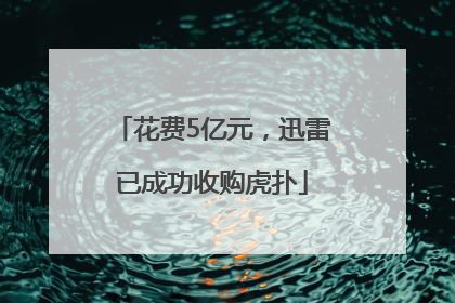 花费5亿元，迅雷已成功收购虎扑