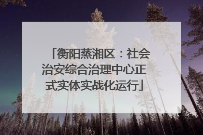 衡阳蒸湘区：社会治安综合治理中心正式实体实战化运行