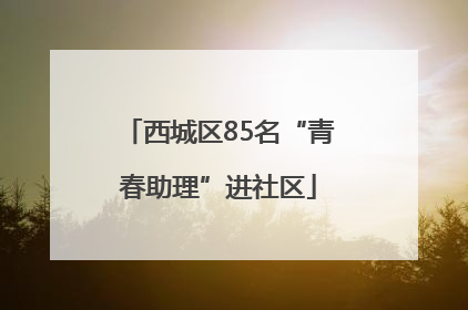 西城区85名“青春助理”进社区