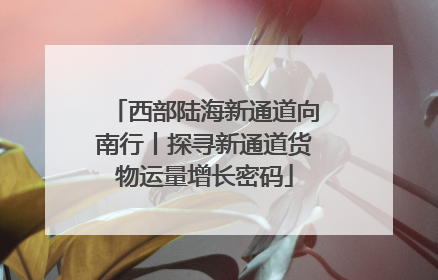 西部陆海新通道向南行丨探寻新通道货物运量增长密码