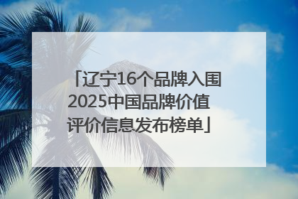 辽宁16个品牌入围2025中国品牌价值评价信息发布榜单