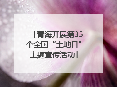 青海开展第35个全国“土地日”主题宣传活动
