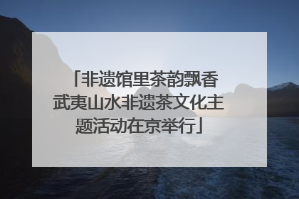 非遗馆里茶韵飘香 武夷山水非遗茶文化主题活动在京举行