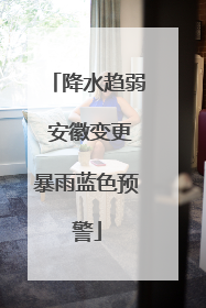 降水趋弱 安徽变更暴雨蓝色预警