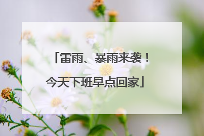 雷雨、暴雨来袭！今天下班早点回家
